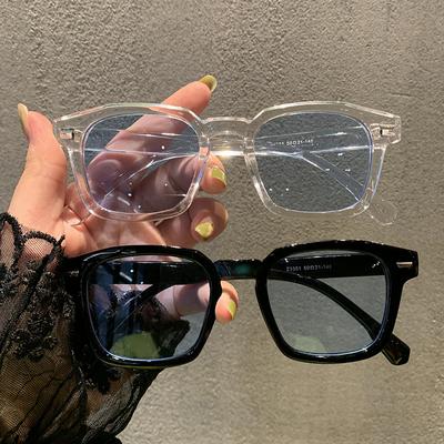Square Frame Sunglasses for Women Men Unisex Retro Blue Red Lens Eyewear Transparent Outdoor Sports Sunglasses UV400 Protection