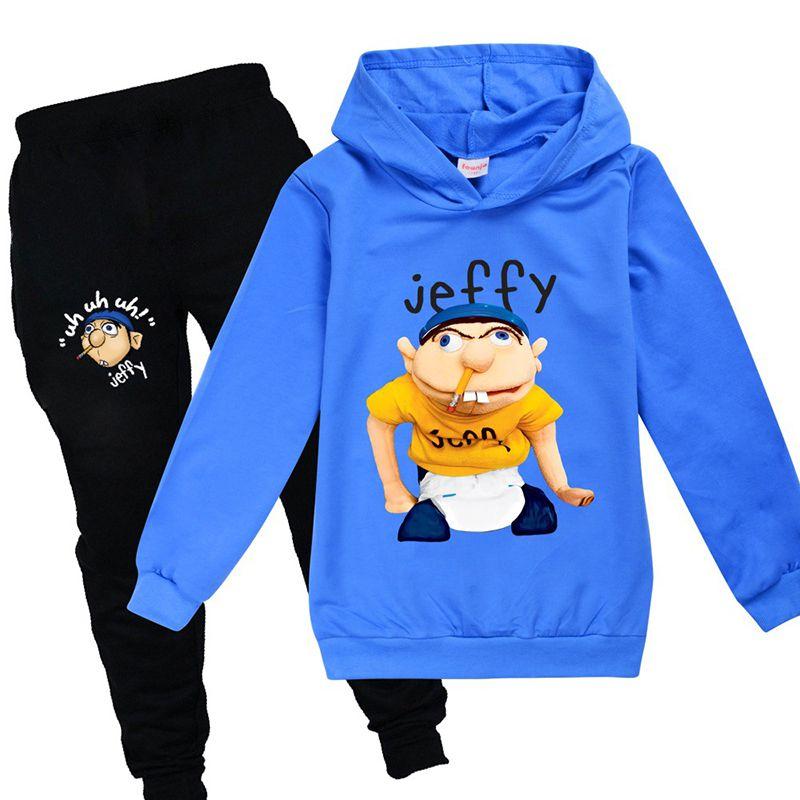 Jeffy Puppet Hoodies voor kinderen, casual trainingspakken voor lente en herfst, met heldere digitale print en verfijnde stiksels.