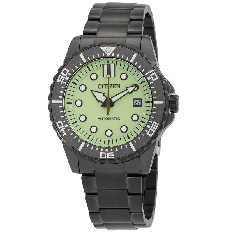 CITIZEN Mechanical Series 100m Waterproof Automatic Steel Strap Men s Watch Green Dial NJ0177-84X зелёный