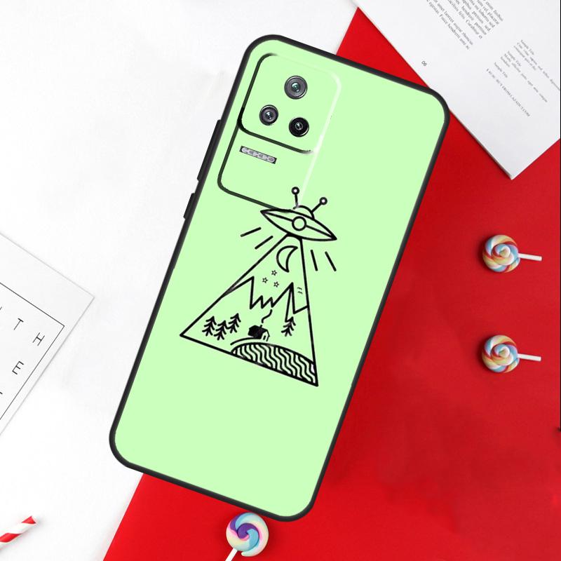 Aesthetic Alien Cover For Xiaomi 14 Ultra 15 13 11T 12T 13T 14T Pro POCO X7 Pro X3 X5 X6 M6 F5 F6 Pro Case