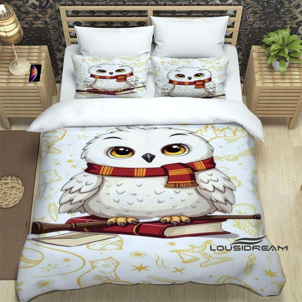 Cute Cartoon Owl Bedding Set (Duvet Cover & Pillowcases) — Perfect for Boys' and Girls' BedroomsCustomizable