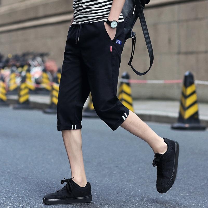 Sommer Vielseitige Fünfviertel Dünne Shorts Herren Koreanische Version Lockere Mittellange Shorts Sport Gerade Bein Lässige Siebenviertelhosen