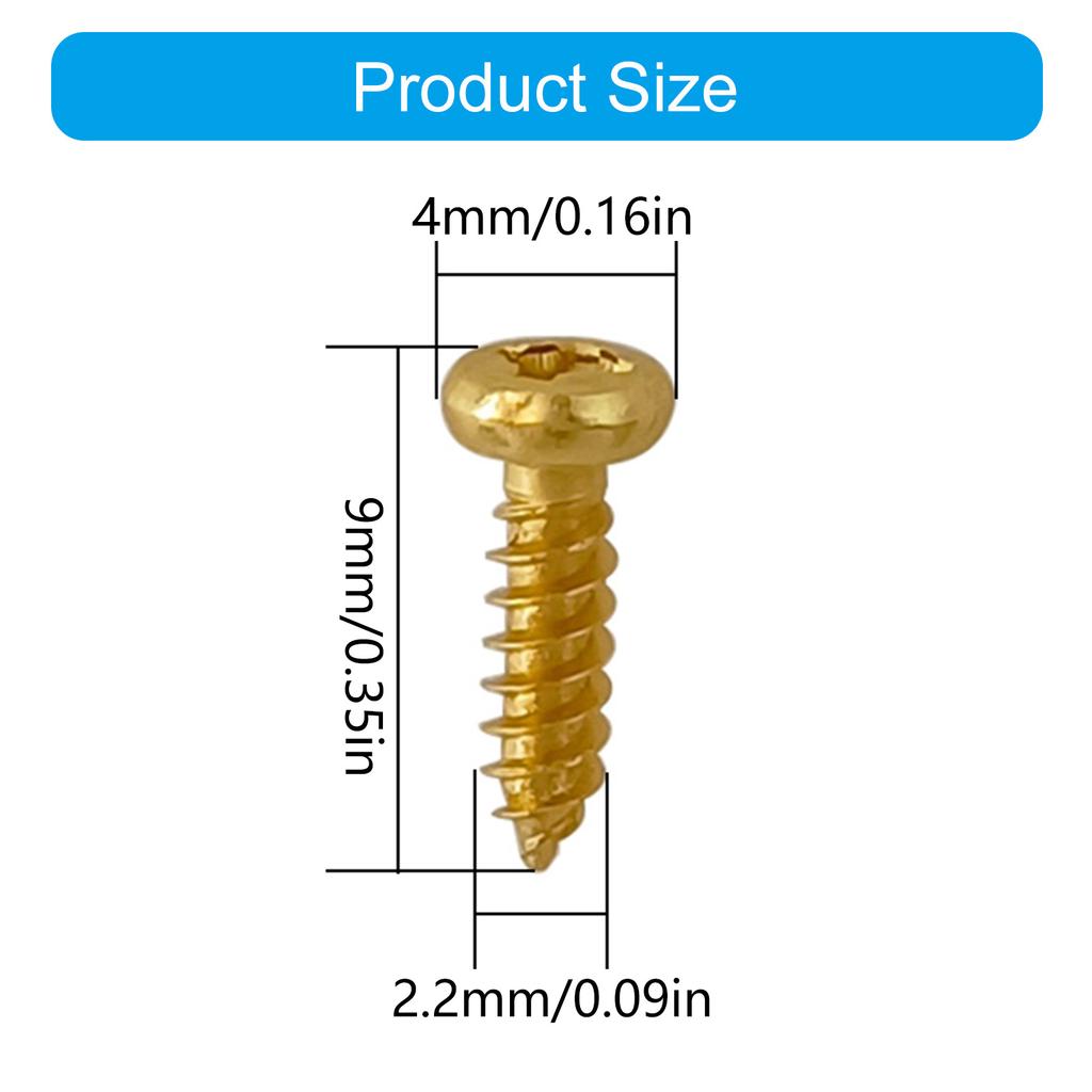 100Pcs Electric Guitar Pickguard Screws Guitar Scratchplate Mounting Screws Guitar Parts Musical Instruments Accessory