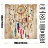 1Pc Dreamcatcher Pattern Shower Curtain With Indian Feather Design For Bathroom Decor Polyester Fabric Includes 12 Hooks