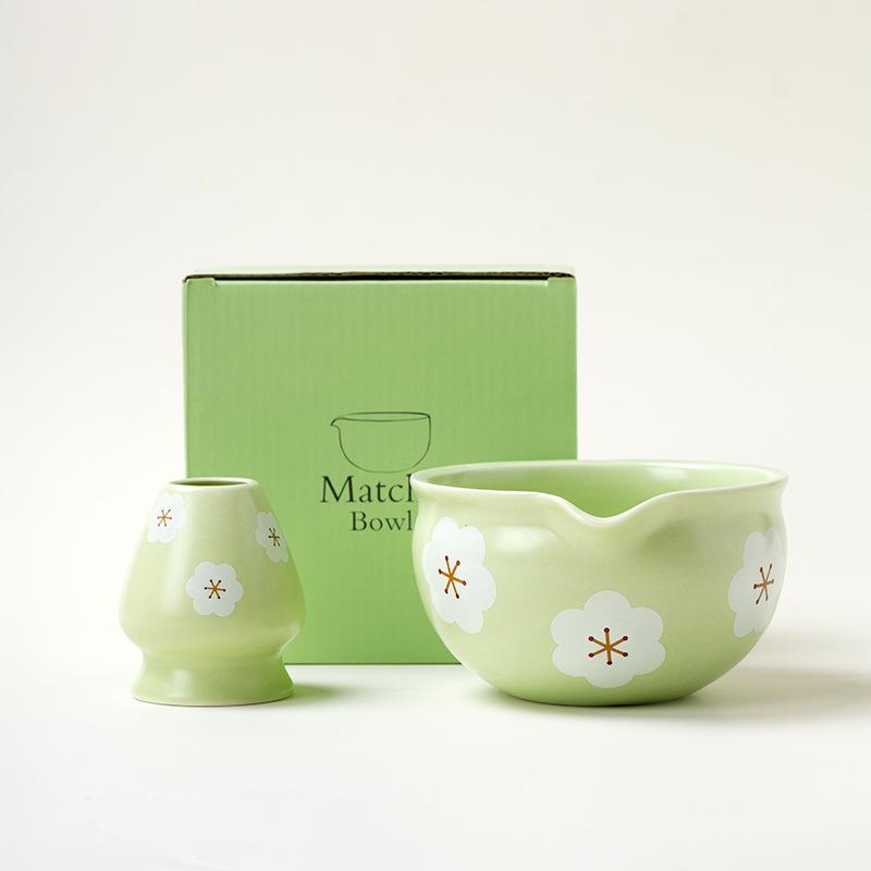 

BespritGift Набор Матча 1-2 предмета Японский Чайный Набор Матча Цветочная Чаван с Носиком Венчик для Матча Бамбуковая Кисточка Керамический Подарочный Чайный Набор