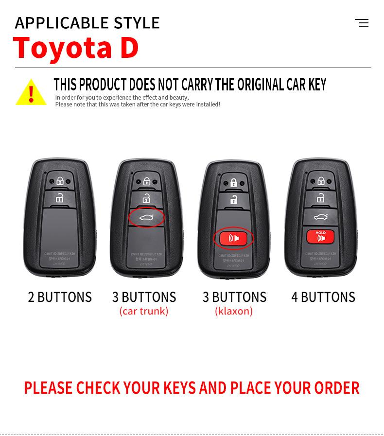 Zinc Alloy Car Remote Key Case Cover for Toyota CHR Prado 2017 2018 Prius Camry Corolla RAV4 2020 2022 2023 2024 Car Accessories