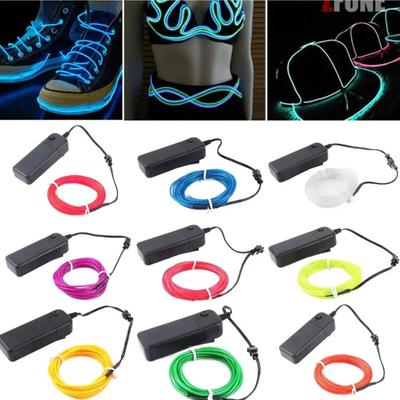 Colorful 2M LED Neon Glow Flexible Waterproof EL Wire Light String Croppable Ambient Light Outdoor Indoor Decor