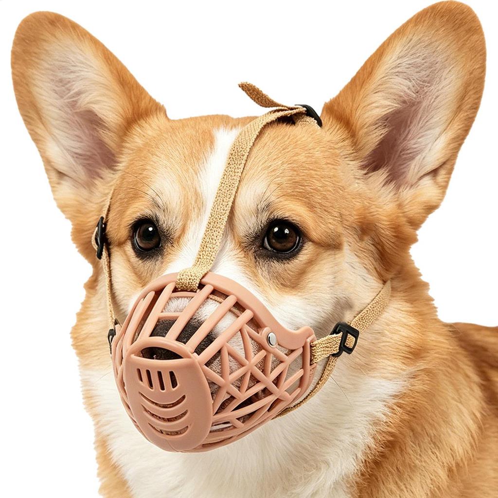 Pets Dog Muzzle Breathable Basket Muzzle Adjustable Straps Large Dogs Stop Biting Barking Chewing And Licking Pet Supplies