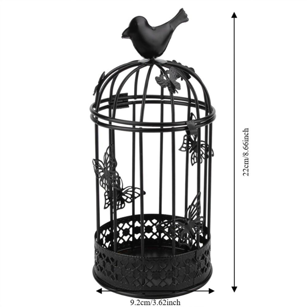 Iron Hollow Birdcage Candle Holder Birdcage Café Bar Desktop Candle Stand  Café Interior
