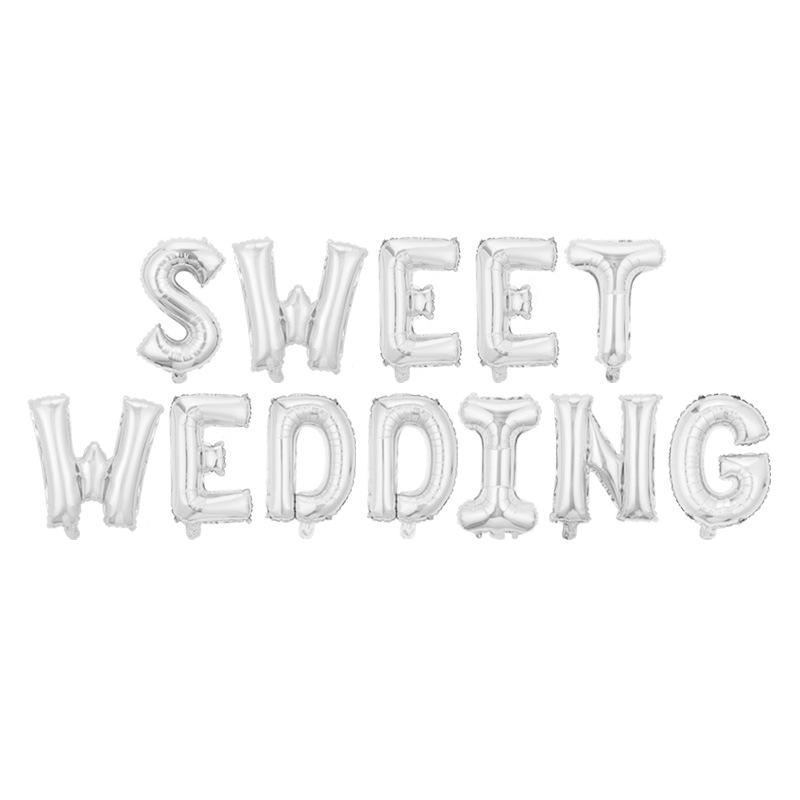 16 Inch Happy Wedding Alphabet Balloon Gold Silver Rose Gold Wedding Arrangement Decorative Balloon Set