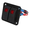 Rocker Switch Panel 2 Gang On Off Pre Wired Red LED 12V 24V 20A 10A with Marine Vehicle Labels