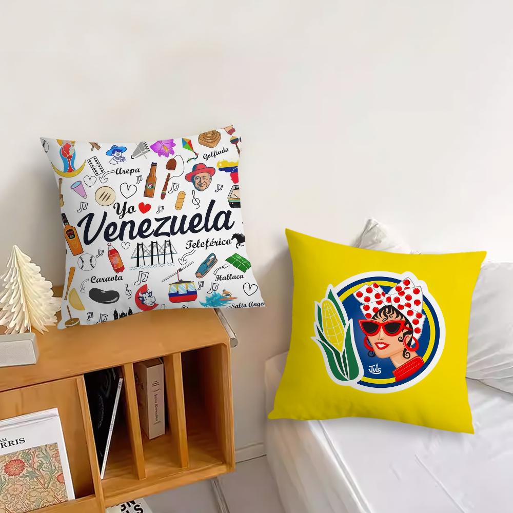 Aesthetic Art Venezuela Print Sofa Living Room Bedroom Headboard Backrest Cushion Square Cushion Nap Time Pillow Case