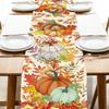 Autumn Thanksgiving Pumpkin Maple Leaf Linen Table Runner Home Decor Fall Harvest Kitchen Dining Table Runners Autumn Decoration
