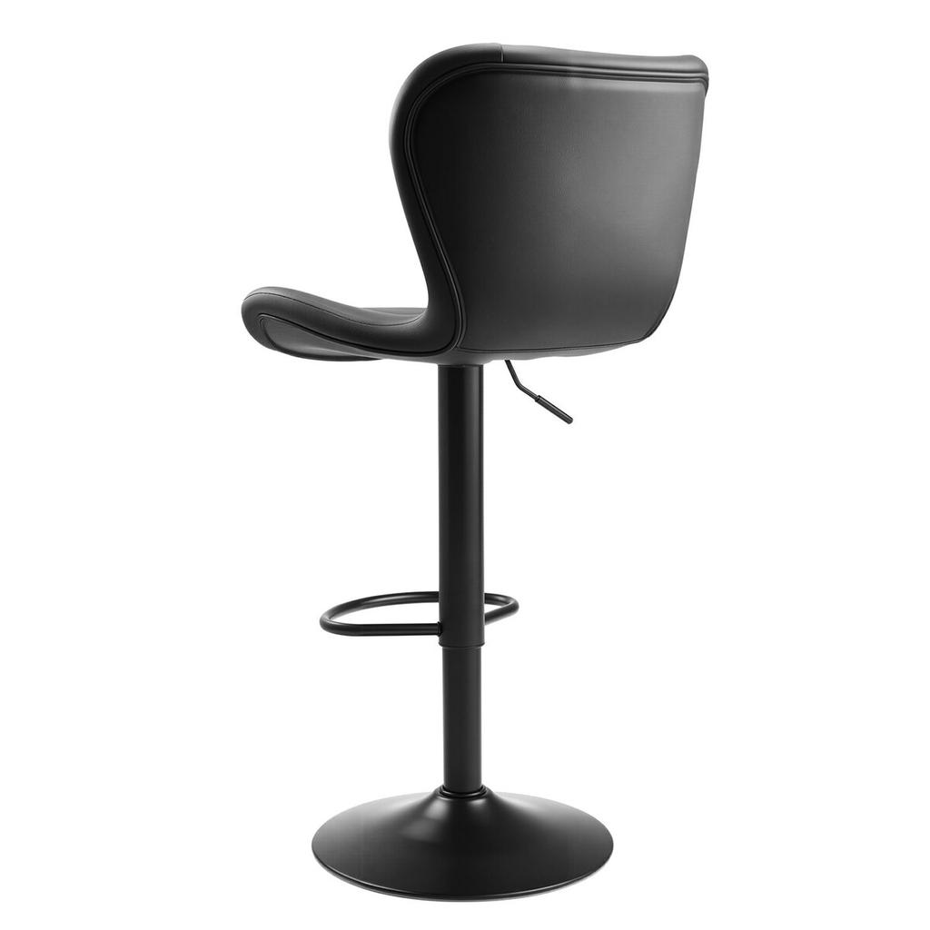 Bar Stool Set of 2, Modern PU Leather Counter Height Stools, Swivel Kitchen Barstool with Back and Footrest, Height Adjustable Armless Bar Chair,