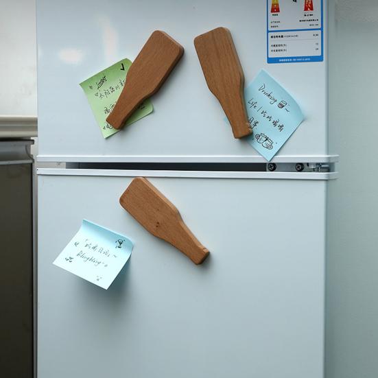 Wooden Bottle Opener Refrigerator Magnet Manual Beer Bottle Opening Tool Fridge Magnet Home Office Kitchen Locker Decoration
