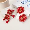 Hanfu Headdress Children New Year Hairpin Chinese Style Red Bow Hair Clip New Year Barrettes  Girls