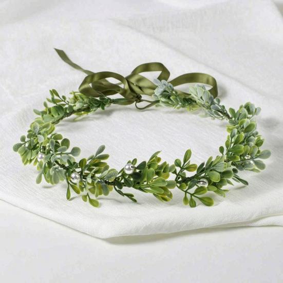 Bridal Flower Crown Fairy Style Flower Crown Artificial Flowers Eucalyptus Leaf Chaplet Head Wreath for Weddings Beach Vacation Photo Props