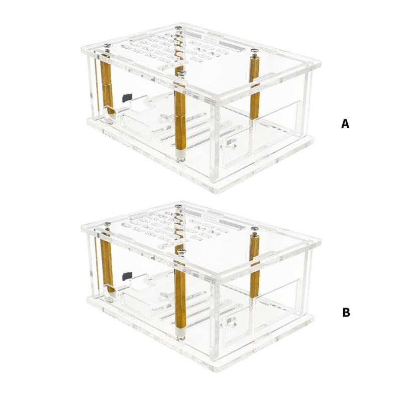 Transparently Acrylic Case For RPi 5 Case Featuring Precise Openings for Connectors and Active Cooling Port Support