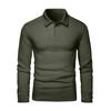 Men's Solid Color Sports Button Lapel Long Sleeve Tops Men's Casual Fashion Long Sleeve Tops