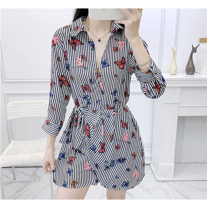 

Новая осенняя женская одежда Мода Ветер Сексуальный Глубокий V-образный вырез с оборками Без спинки Со строчкой Высокая талия На шнуровке Подчеркивающий фигуру Комбинезон Butterfly Print S