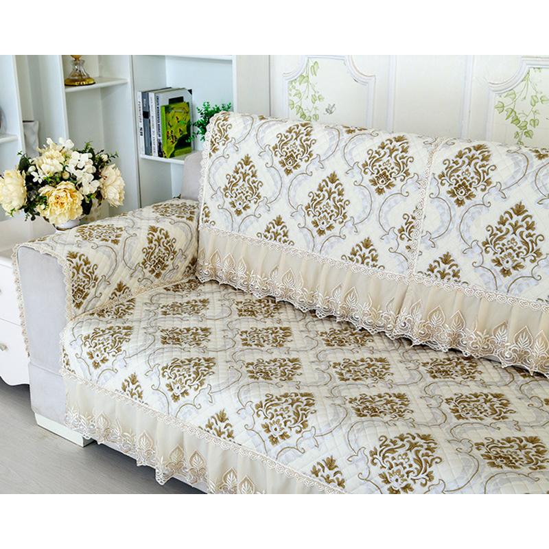 1Pcs Polyester Cotton Sofa Cover Towel European Embroidery Lacework Non-slip Sofa Slipcover Seat Couch Cover for Living Room