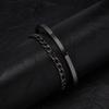 Men's 2pcs Set Simple Fashion Cuban Snake Link Chain Bracelet Stainless Steel Open Cuff Bangle Punk Hip Hop Jewelry Set Gifts