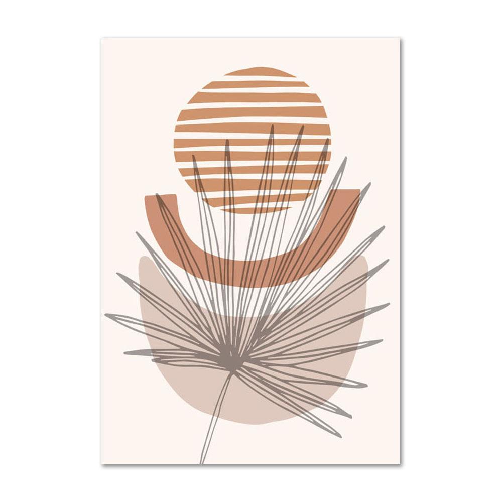 

Абстрактные геометрические настенные художественные линии в стиле бохо, листья, холст, постер и принт, цветок, скандинавская настенная картина для гостиной, дома 21x30cm No Frame