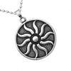 Fashion Sun-god 316L Stainless Steel Flame Pendant Necklace for Men Silver