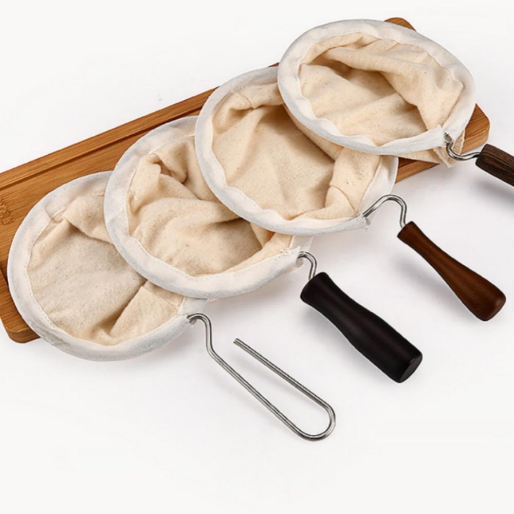 1/2pcs Coffee Filter Bag With Handle Reusable Flannel Filter Cloth Drip Filter Net for Hand Brewing Cafe Tea Home Filtering Tool