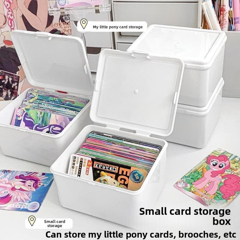 Pure White Flip-top Storage Box for Cards, Card Organizer, Card Storage Material, Dust-proof Storage, Desktop Stationery Organizer Box
