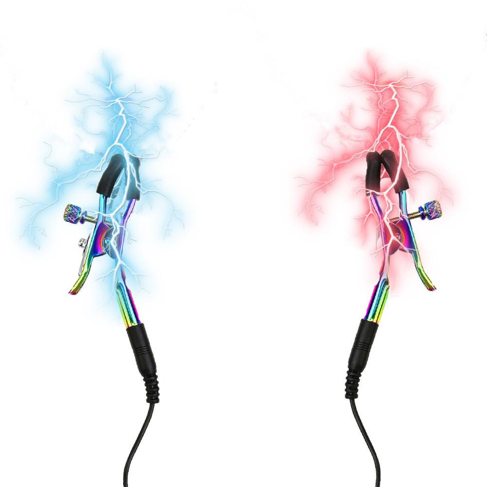 Elektrischer Schock Impuls Spielzeug: Starke Nippelklemmen & Mimi-Klemmen, Erotisches Accessoire für Erwachsene