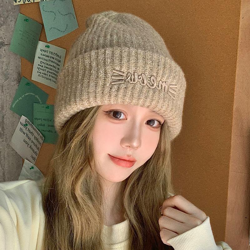 Autumn And Winter Pile Hat Fashion Wool Knitted Hat Loose Large Head Circumference Show Face Small Versatile Casual Cold Hat