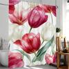 1 Piece Beautiful Flowers And Plants Shower Curtain, Bathroom Decorative Shower Curtain, Waterproof Shower Curtain With Hook