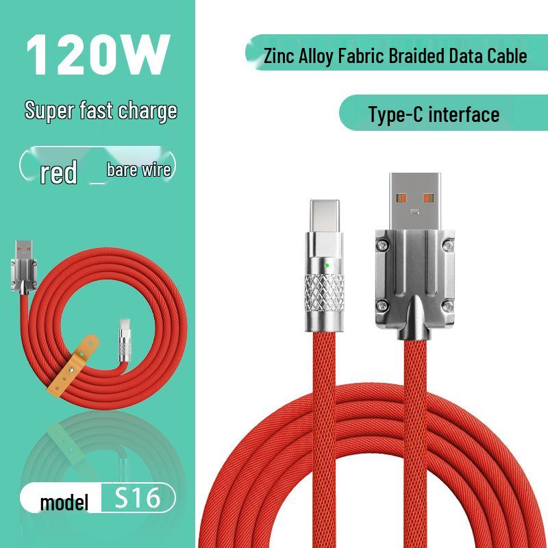 

Pure Copper Braided Super Fast Charging Cable for Apple, Huawei, Android - Zinc Alloy Data Cable 1M [6.0 Thick]