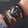 Canvas With Accessories Simple Sports High Sense Mixed Scale Quartz Watch Men'S Set Gift