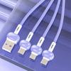 3 in 1 Data Cable Portable Liquid Pebbles Keychain Fast Charging Cable Multi Charging Cord