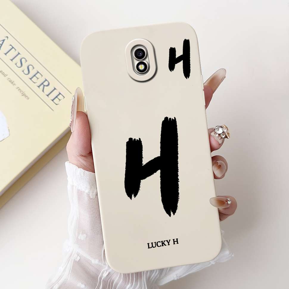 For Samsung Galaxy J3 2017 SM-J330FN Case Cute Lucky Letter A-Z Print Soft Silicone Cover For Samsung J3 J5 J7 2017 Phone Casing