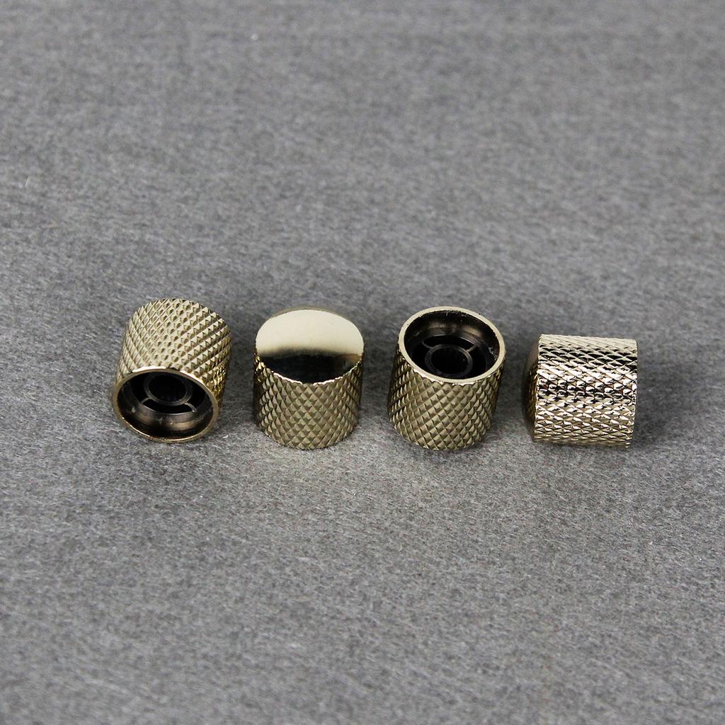 FLEOR 4pcs Bass Guitar Volume Tone Control Knobs Metal Dome Knobs Chrome /Black/Gold Choose