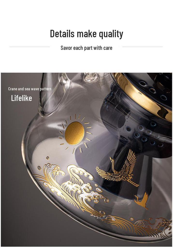Electric Ceramic Tea Brewer with Heat-Resistant Glass Kettle - Fully Automatic Steam Heating Tea Boiler