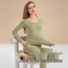 Ensemble d'automne pour femmes en pur coton uni: Couche de base, Pull, Pantalon, Sous-vêtements chauds fins pour filles