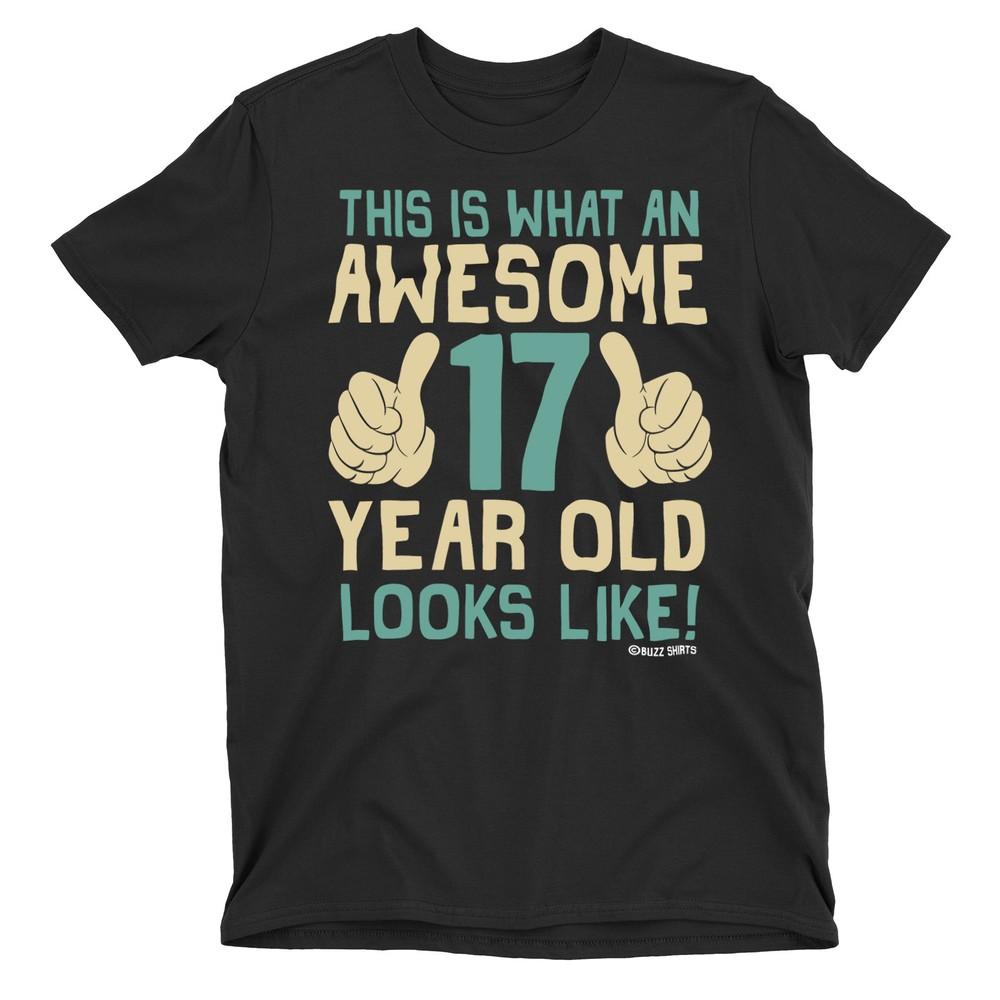 Teenager  T-Shirt AWESOME 17 Year Old Looks Like Birthday Gift Eco Mens