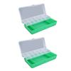 2PCS Waterproof Tackle Box Fishing Tackle Box Organizer Fishing Lure Bait Box Green