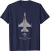F16 Fighting Falcon Technisches Zeichenflugzeug Militärflugzeug Unisex T-Shirt Kurzarm Lässig 100% Baumwolle Rundhalsausschnitt Sommer T-Shirts