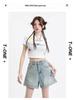 2024 Women's High Waist Slimming Rolled Edge Denim Shorts - Trendy European Style