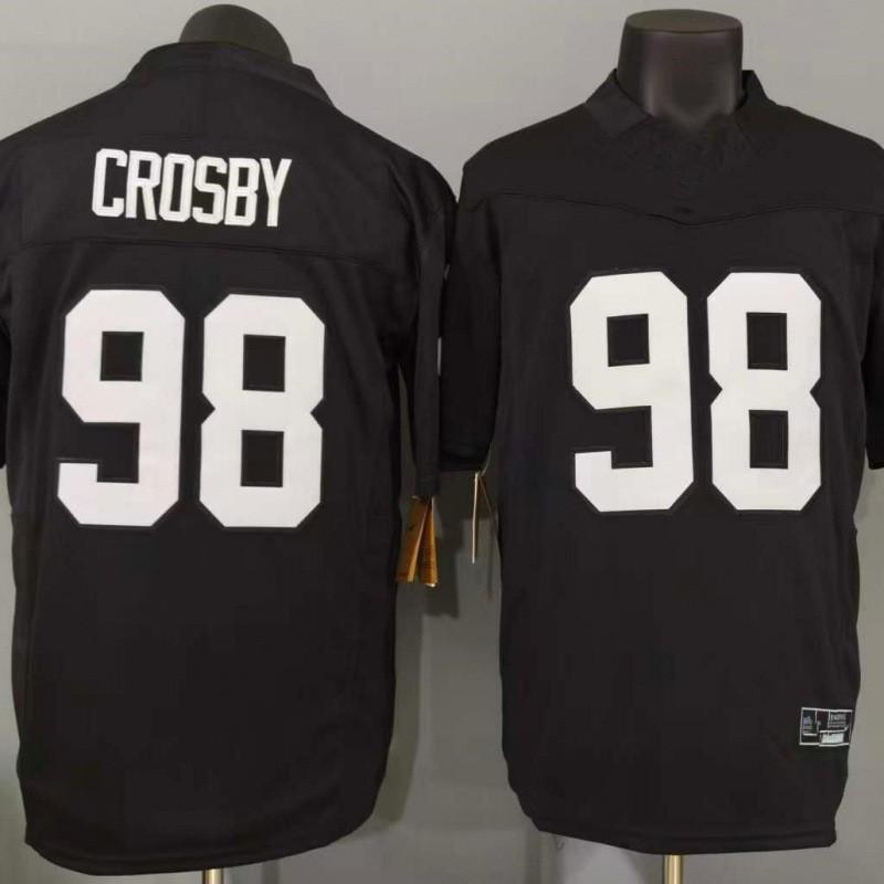 Las Vegas Raiders 98 Crosby Black Fan Replica Football Jersey Men NFL Team Sports Apparel