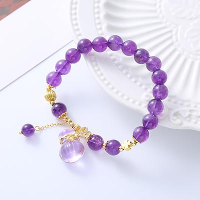 Natural Amethyst Bracelet  Bangles Women Fashion Jewelry Accessories Gift
