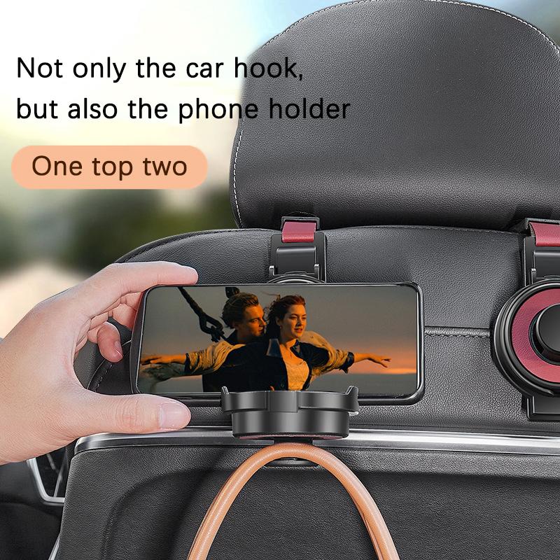 Car Mounted Multifunctional Hook Storage Rack Water Cup Holder Car Phone Holder Rear Storage And Organization