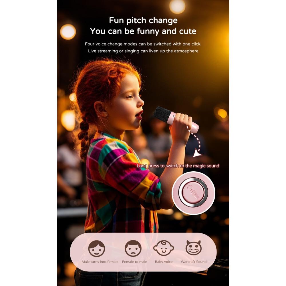 Haut-parleur Bluetooth Portable Sans Fil avec Microphone – Système Karaoké Tout-en-Un pour la Maison, l'Extérieur et le Chant (Prend en charge les basses et la carte mémoire)