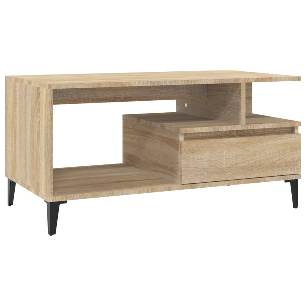 Vidaxl Stolik Kawowy, Dąb Sonoma 90X49X45 Cm, Materiał Drewnopochodny