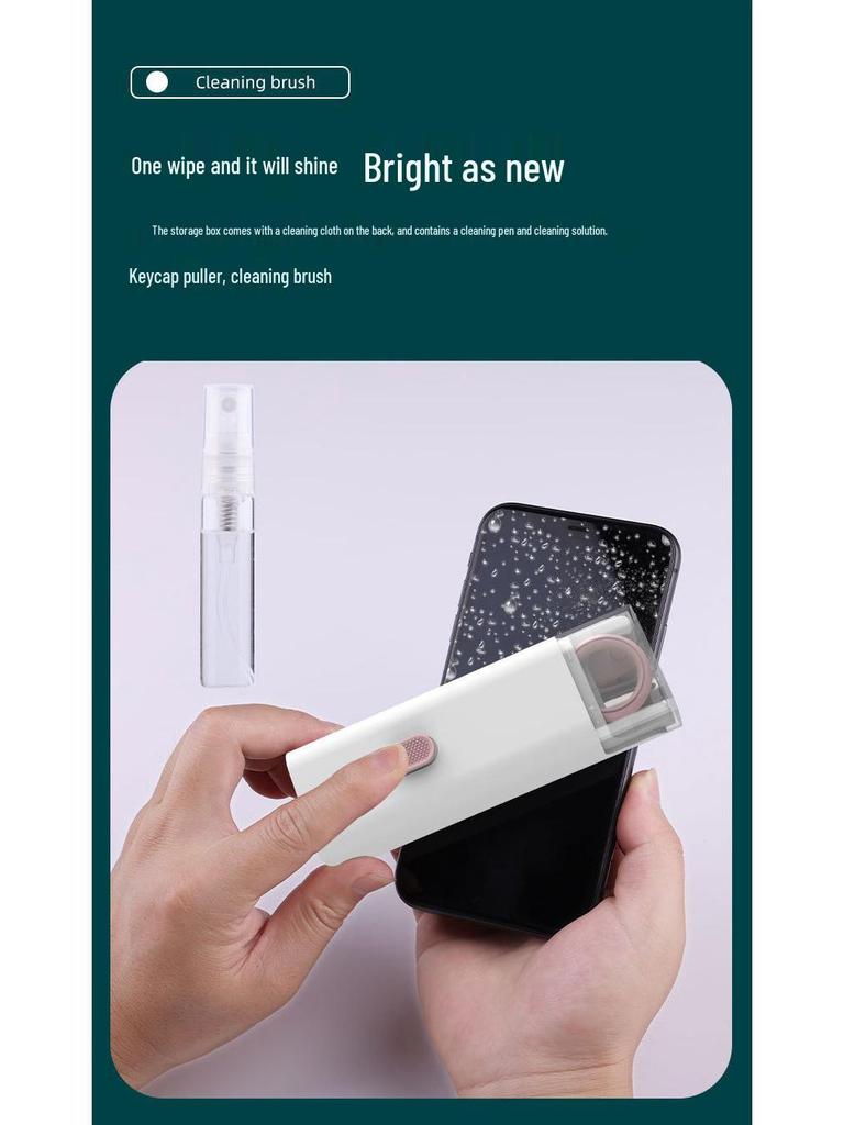 Q6E7 7-in-1 Multifunctional Cleaning Tool Set: Keyboard, Earphone, and Phone Dust Remover.